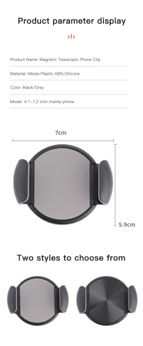 [Newly Upgraded] Metal Magnetic Car Phone Holder | Dual Insurance of Vacuum + Adhesive | 360° Rotation Without Dead Angle | Magnetic Ring Included‌(for iPhone & Android) (Gray)