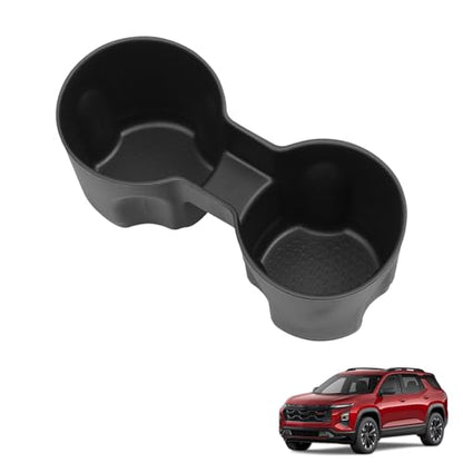 smabee Center Console Cup Holder Insert for Chevy Equinox 2025 2026 TPE Drinks Holder Box Organizer Car Interior Accessories Black - size: Center Console Cup Holder