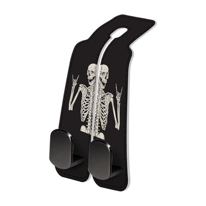 PU Leather Car Seat Hook, Storage Headrest Hanger, Cute Car Backseat Organizer, Car Hooks for Purses and Bags Skull Human Skeleton - color: Skull Human Skeleton