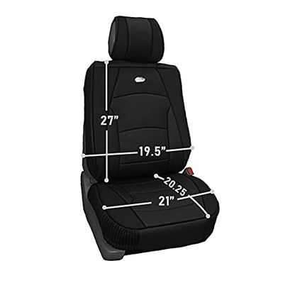 FH Group Ultra Comfort Highest Grade Faux Leather Full Set Car Seat Cushions– Universal Fit for Cars Trucks & SUVs (Solid Black) - color: Black, style: Full Set