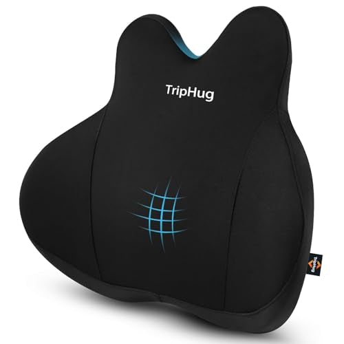 Memory Foam Lumbar Support Cushion-Ergonomic Back Support Pillow for Office Chair, Car Seat, or Long Sitting, Memory Foam Lumbar Pillow-Breathable & Comfortable, Relieves Lower Back Pressure - color: Back Cushion-black