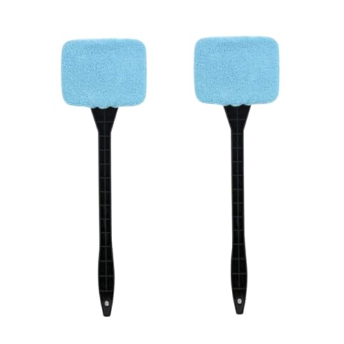 Inside Window Cleaning Tool Windshield Cleaner Car Inside Window Glass Cleaning Tool with Handle 2PCS Blue