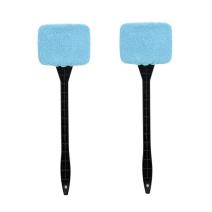 Inside Window Cleaning Tool Windshield Cleaner Car Inside Window Glass Cleaning Tool with Handle 2PCS Blue