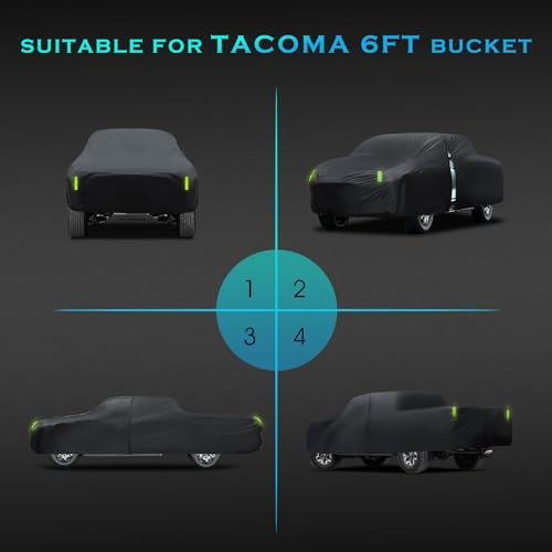 Car Cover Waterproof All Weather Full Outdoor Pickup Truck Cover Rain UV Protection, Size T2 Universal Fit for Ford F150 Chevy Silverado Dodge Ram 1500. (Fit Truck Length 221 to 228 inch) - size: T2 Fit Truck Length 221 to 228 inch