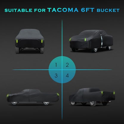 Car Cover Waterproof All Weather Full Outdoor Pickup Truck Cover Rain UV Protection, Size T2 Universal Fit for Ford F150 Chevy Silverado Dodge Ram 1500. (Fit Truck Length 221 to 228 inch) - size: T2 Fit Truck Length 221 to 228 inch