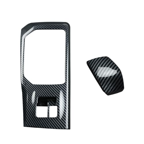 INTGET 2PCS Gear Shift Panel Knob Cover for 2026 Toyota Grand Highlander Accessories 2024 2025 ABS Carbon Fiber Hand Brake Head Trim Interior Decorative for XLE/Limited/Nightshade Edition/Platinum - color: 2PCS Center Console