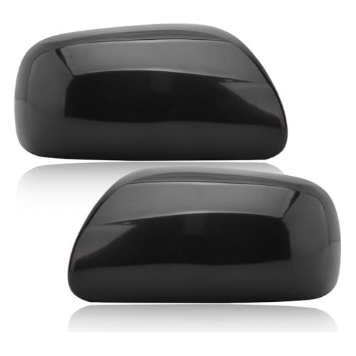 Pair Black Door Wing Side Mirror Cover Cap For Toyota Yaris 2006 2007 2008 2009 2010 2011 Left & Right Side - size: Left & Right Side