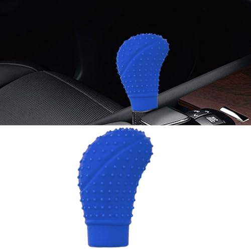 BDZMC Car Gear Shift Knob Cover, Anti-Slip Silicone Massage Particle Stick Shift Protector Cover, Fully Wrapped Car Shift Lever Head Cover, Universal Manual Shift Knob Cover for Most Cars (Blue)