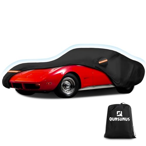 QUNSUNUS 6 Layer Car Cover for C3 Corvette 1968-1982 Waterproof All Weather Windproof for Corvette Car Cover Hail Protection with Zipper - color: for Corvette C3 Car Cover