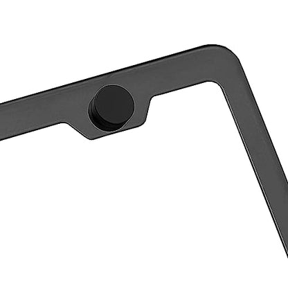 Graphite T304 Stainless Steel License Plate Frame – 8K Mirror Polish Finish, Rust-Resistant, Slim Design, Universal Fit, Includes Screw Caps, Washers & Stainless Steel Screws for Front or Rear Plates - color: Graphite