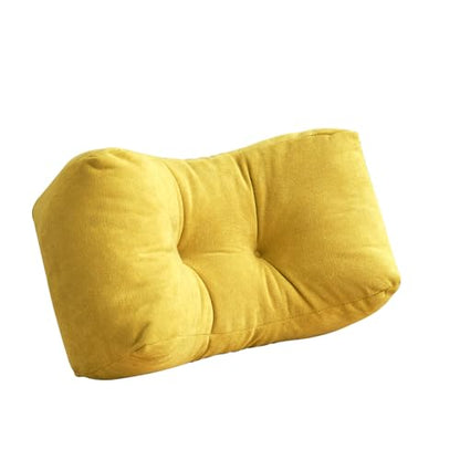 Back Pillow for Chair, Lumbar Support Pillow for Office Chair Lower Back Pain Relief Soft Cushion Car Bed Couch Sitting High Elasticity (Yellow, 35cm*16cm*20cm) - color: Yellow