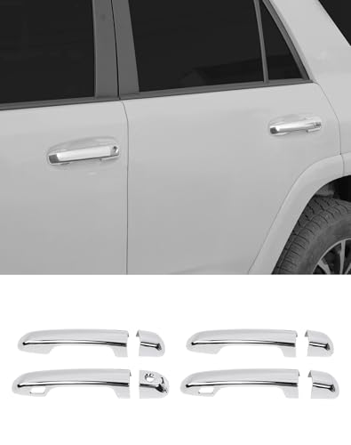 8PCS Door Handle Cover Trim with Smart Key Holes for Toyota 4Runner 4WD 2010-2023 2024 Car Accessories Exterior Door Handles (Chrome) - color: Chrome