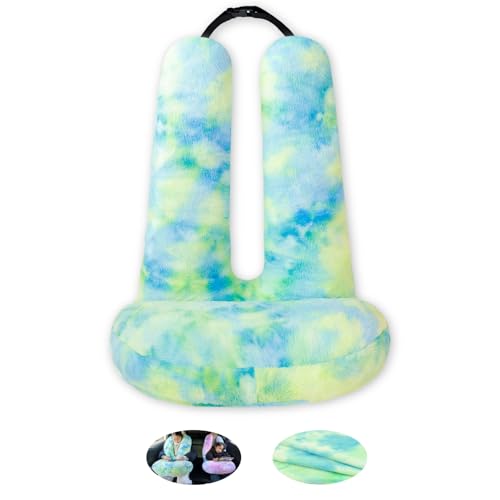 FHSGGP Travel Pillow Car Travel Sleep Support Pillow 2-in-1 Lap Pillow and Car Pillow with Neck and Body Support for Adults and Kids on Long Trips Kids Travel Pillow Colorful Green - color: E-colorful Green