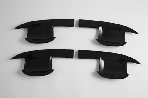 4Pcs Door Bowl Front Rear Driver & Passenger Side Compatible with 2019-2025 Chevy Silverado GMC Sierra 1500 20-25 2500 3500 (Bright Black Door Bowl) - color: Bright Black Door Bowl