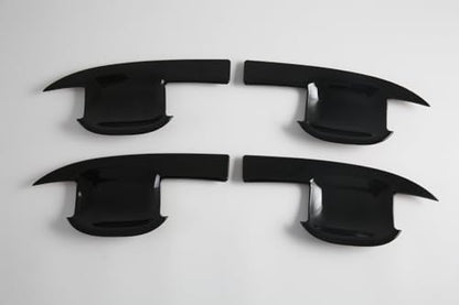 4Pcs Door Bowl Front Rear Driver & Passenger Side Compatible with 2019-2025 Chevy Silverado GMC Sierra 1500 20-25 2500 3500 (Bright Black Door Bowl) - color: Bright Black Door Bowl