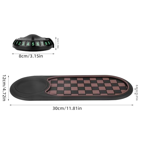 lasuroa Multifunctional Car Anti-Slip Mat with Phone Holder, 360°Rotatable Mobile Phone Holder Anti Slip Pad for Car Dashboard Keys Sunglasses Gadgets Storage