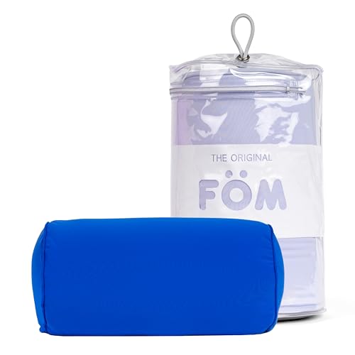 Brookstone Squishy FOM Cushion Pillow - The Original Stretchy, Comfy, Colorful Pillow for Neck, Lumbar Support, and Bed - for Sleeping, Car, Travel, Small, Blue, 12 x 7 Inches - color: Blue