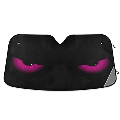Pink Evil Eyes Windshield Sun Shade - Foldable Car Front Window Sunshades for Most Sedans SUV Truck, Blocks UV Rays and Keeps Your Vehicle Cool - color: Pink Evil Eyes, size: 55*27.6inch