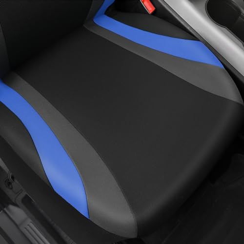 CAR PASS Line Rider Sporty Front Seat Covers, Blue Car Seat Covers Two Front Seats Only, Airbag Compatible,Universal Fit Sedans,Cars,Vans,SUV,Truck(Black and Blue) - color: Black and Blue, size: Two Front Seat