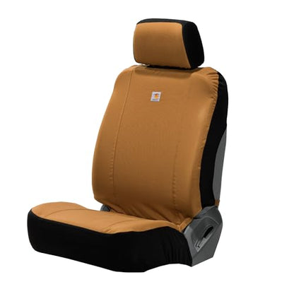 Carhartt Universal Nylon Duck Canvas Fitted Bucket Seat Cover, Durable Seat Protection with Rain Defender, Single, Carhartt Brown - color: Carhartt Brown, size: One Size