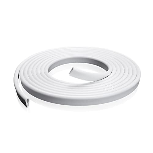 AICEL Car Door Edge Guards, 16Ft Clear U Shape No Glue Car Door Edge Protector, Chrome PVC Trim Molding Interior Strips, Automotive Door Entry Guard Protection Fit for Sedans Trucks SUV Boats (White) - color: White