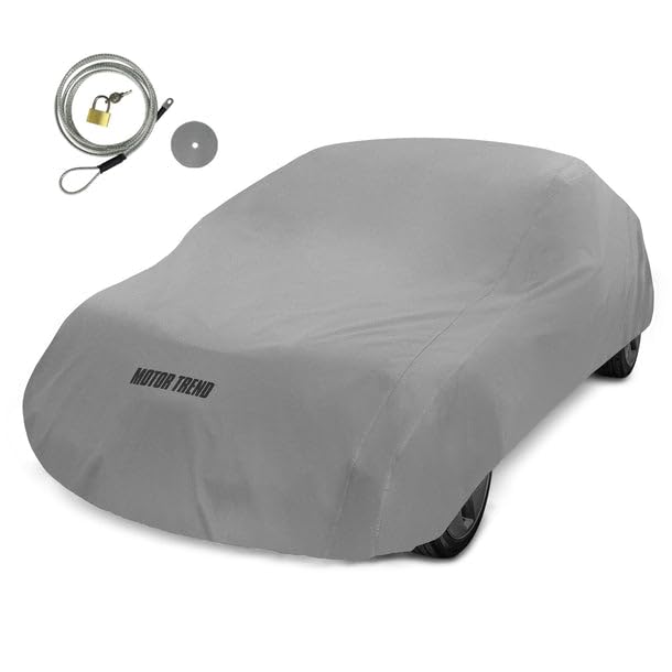 Motor Trend Breathable Lightweight Car Cover, Anti-Moisture Build-Up Water-Resistant Scratch-Resistant Travel-Friendly, Universal Fit for Cars SUVs Trucks Vans All-Weather Outdoor/Indoor, (L) 190" L - size: L
