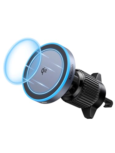 UGREEN Qi2 Wireless Car Charger, 15W Fast Charging Strong Magnetic Car Phone Holder with LED Light for iPhone 17/16/15/14/13/12 Series Car Accessories