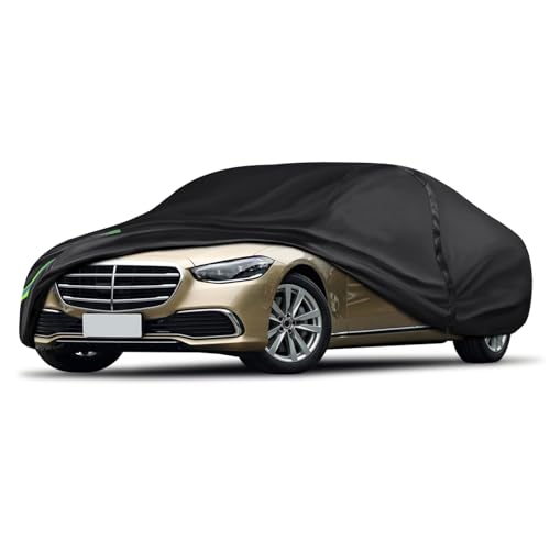 16-Layer 600D Heavy Duty Universal Full Car Cover for Outdoor & Indoor Use - All Weather Sun UV Rain Snow Dust Proof, Waterproof Scratch Resistant, Fits Sedan Body Length 178"-189"/14.8-15.7 ft - size: Sedan-482