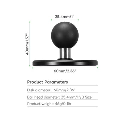FANAUE Cell Phone Holder Base with 1" Ball Head Magnetic Car Phone Mount Stand Compatible with RAM Mount B Size 1 inch, can be Mounted on car Dashboard, Windshield, Suitable for 4.7-7.5" Smartphone