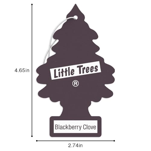 LITTLE TREES Car Air Freshener | Hanging Tree Provides Long Lasting Scent for Auto and Home | 24 Air Fresheners |Blackberry Clove - color: Blackberry Clove
