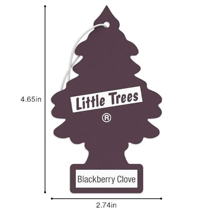 LITTLE TREES Car Air Freshener | Hanging Tree Provides Long Lasting Scent for Auto and Home | 24 Air Fresheners |Blackberry Clove - color: Blackberry Clove