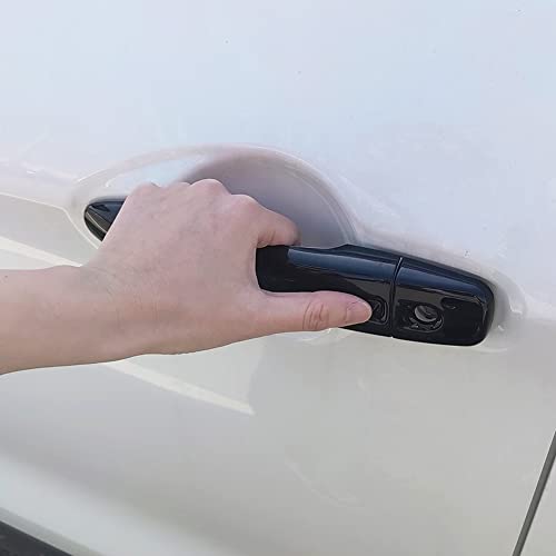 AOKIO Glossy Black Exterior Door Handle Cover Trim for Nissan Murano 2015-2022, Rogue 2014-2019, Maxima 2016-2022 (with Smart Keyhole)