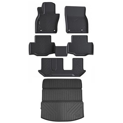 Auxko All Weather Floor Mats Cargo Mat Back Seat Mat Fit for Mazda CX90 8 Seat 2026 2025 2024 TPE Floor Liner Trunk Mat CX90 Accessories All Season Odorless Anti-Slip Black - size: cx90 8p|2024-2026|floor+cargo+backrest mats