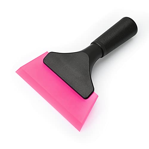 EHDIS Small Squeegee 5 inch Rubber Window Tint Windshield Scraper for Car,Glass, Mirror, Shower, Door,Bathroom Cleaning (Pink) - color: Pink