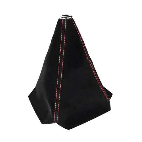 Yourkar Car Shift Knob Dust Cover, Auto Gear Shift Knob Boot, Dust-Proof Shifter Sleeve Replacement Suitable for Most Manual or Automatic Cars, Universal Interior Car Accessories (Suede, Black&Red) - color: Suede, Black&Red
