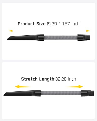Fanttik Flexible Hose for Car Handheld Vacuum, for V8 Mate, V8 APEX, Slim V10 APEX Car Vacuum, Flexible and Extended Cleaning Vacuum Attachment