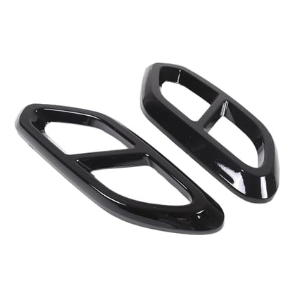 2PCS Car Exhaust Pipe Cover Compatible with Mercedes-Benz GLC Class 2023 Exhaust Tail Pipe Cover Trim Rear Bumper Exhaust Pipe Cover ABS Exterior Accessories (Glossy Black) - style: Glossy Black