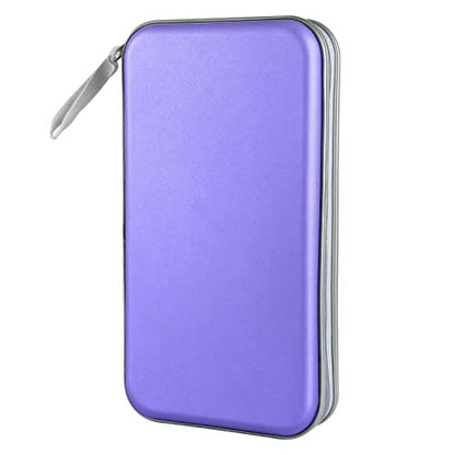 CD Case, Siveit DVD Case Holder 96 Capacity Hard Plastic CD DVD Disc Cases Storage Binder Wallet for Car Home Office Travel (Lavender) - color: Lavender