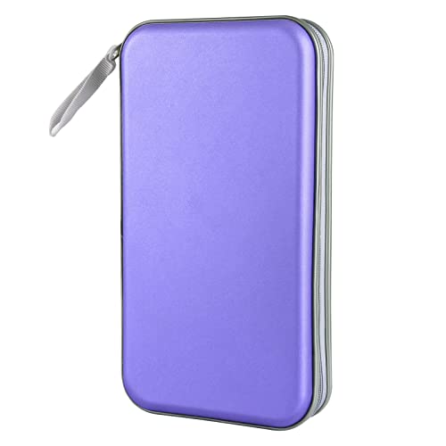 CD Case, Siveit DVD Case Holder 96 Capacity Hard Plastic CD DVD Disc Cases Storage Binder Wallet for Car Home Office Travel (Lavender) - color: Lavender