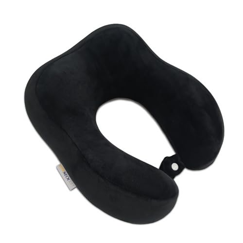 Hump Travel Pillow, High-end Memory Foam Neck Pillow, Double Support for Neck, Head and Chin, 360° Ergonomic Design Full Neck wrap Pillow, Suitable for Office, Airplane and car (Black) - color: Black