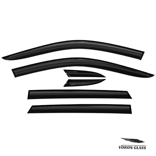 Voron Glass Tape-on Extra Durable Rain Guards for Chevrolet (Chevy) Trax 2024-2026, Window Deflectors, Vent Window Visors, 6 Pieces - 100907