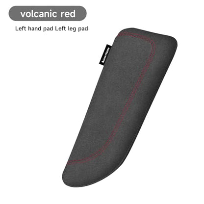 Italian Alcantara Style Fur Car Elbow Rest Pad - Universal Armrest & Knee Cushion - Thigh Support Comfort Pillow - color: Red Line Left
