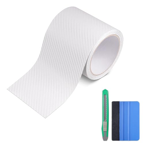 Lypumso Carbon Fiber Vinyl Tape with Tools Kits, Chrome Delete Vinyl Wrap for Blackout Car Door Edge Guard Door Sill Window Trim Protector (3D Clear, 4in x 30ft) - color: Clear, size: 4in x 30ft