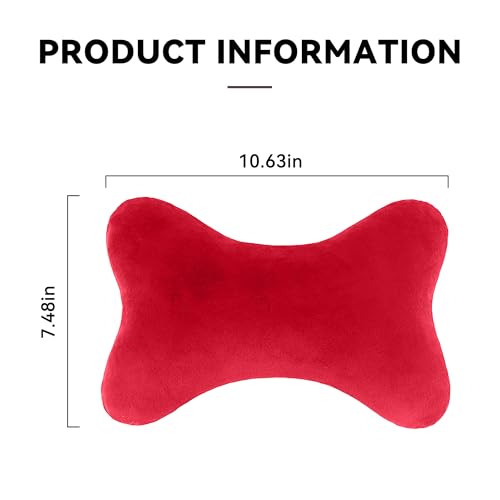 Car Headrest Pillow, Soft Comfortable Memory Foam Automotive Neck Pillow Cushion for Neck Pain Pressure Relief, Universal Fit (Red) - color: Red