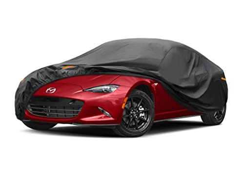 Kayme 7 Layers Car Cover Custom Fit for Mazda Miata MX-5 MX5 (1990-2025) Waterproof All Weather for Automobiles, Outdoor Full Cover Rain Sun UV Protection.Black - color: PE-Black, size: Custom Fit Mazda MX-5