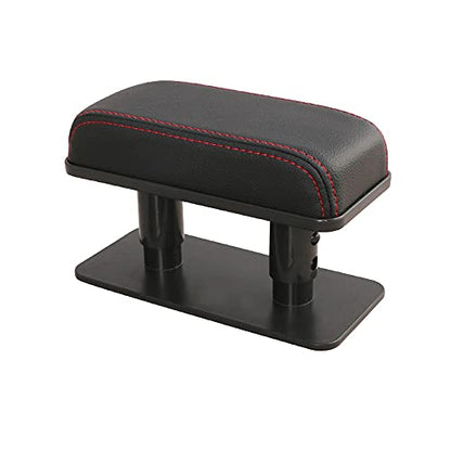 JEYODA Car Armrest Pad, Left Elbow Support, General Leather Booster Pad, Central Armrest Box, Adjustable Armrest (Black red line) - color: Black Red Line