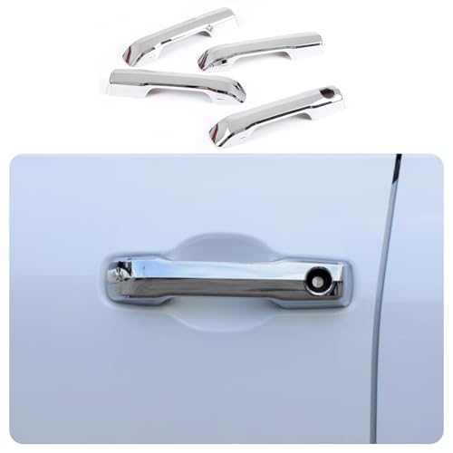 Car AccessoriesExterior Side Door Handles Cover Trime Without Smart Keyhole Compatible with Toyota Tundra/Sequoia 2026 2025 2024 2023 2022 (Chrome) 4PCS ABS - color: Chrome