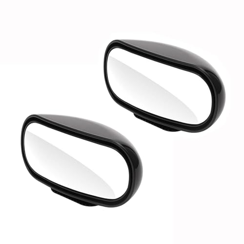 Blind Spot Mirror for Car 2 Pack, Adjustable Convex Wide-Angle Blindspot Mirrors, 360° Rotatable Small Stick-On Blind Side Mirror for Cars, SUVs & Trucks - color: Black-2Pack