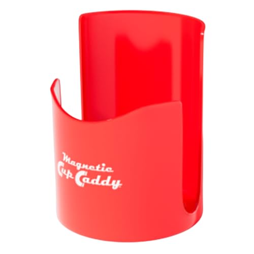 Master Magnetics Magnetic Cup Holder - Caddy for Bottles, Glasses, and Cans - Fits on Fridge, Lawnmower, Forklift, Cart, or Ladder - Heavy-Duty Magnet - color: Red, size: 1 Count