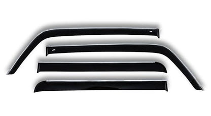 Chrome Window Deflector Set of 4-Pieces - Car Trim Side Vent Shades - Air/Rain Guards Ventvisor Compatible with Hummer H3 2005-2010
